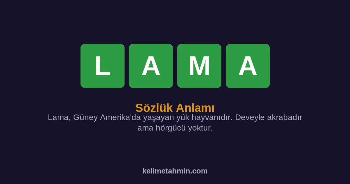 LAMA LAMA — anlamı ve örnek cümleler