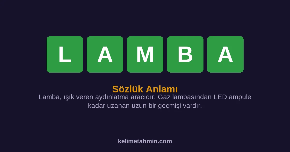 LAMBA LAMBA — anlamı ve örnek cümleler