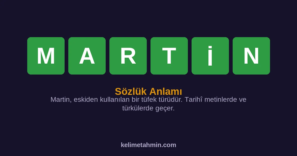 MARTİN MARTİN — anlamı ve örnek cümleler