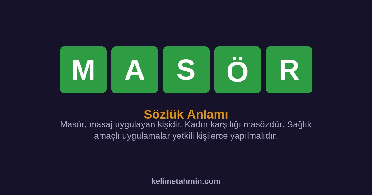 MASÖR MASÖR — anlamı ve örnek cümleler