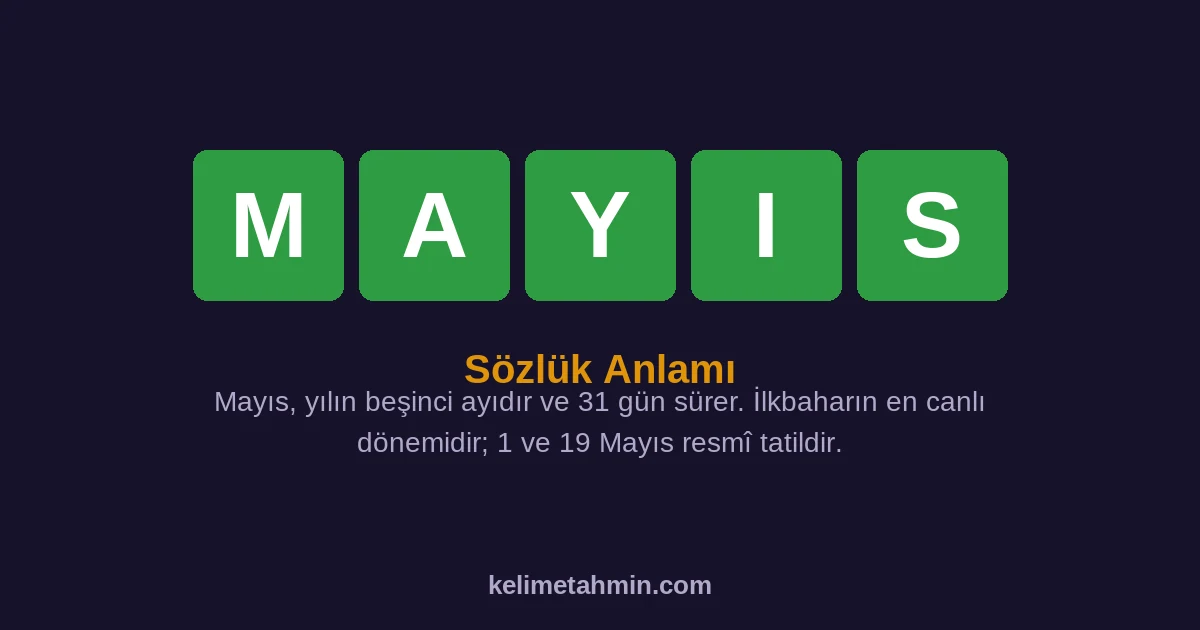 MAYIS MAYIS — anlamı ve örnek cümleler
