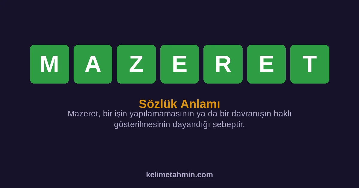 MAZERET MAZERET — anlamı ve örnek cümleler
