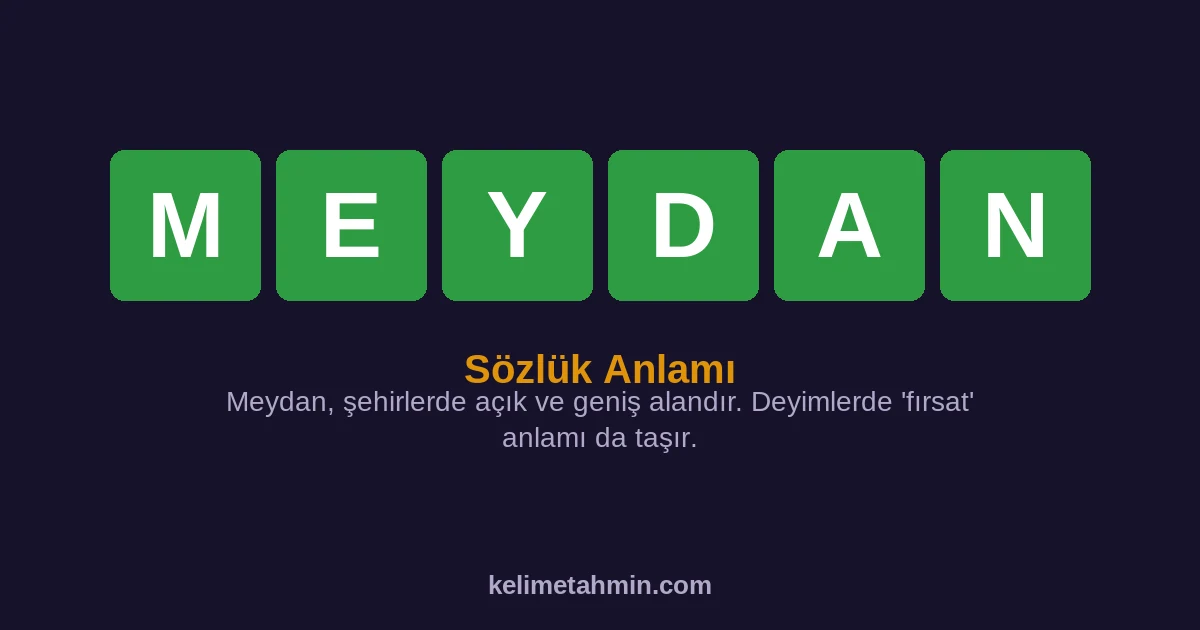 MEYDAN MEYDAN — anlamı ve örnek cümleler