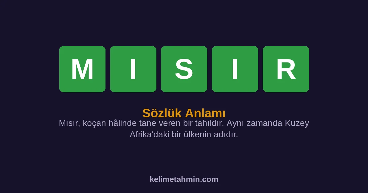 MISIR MISIR — anlamı ve örnek cümleler