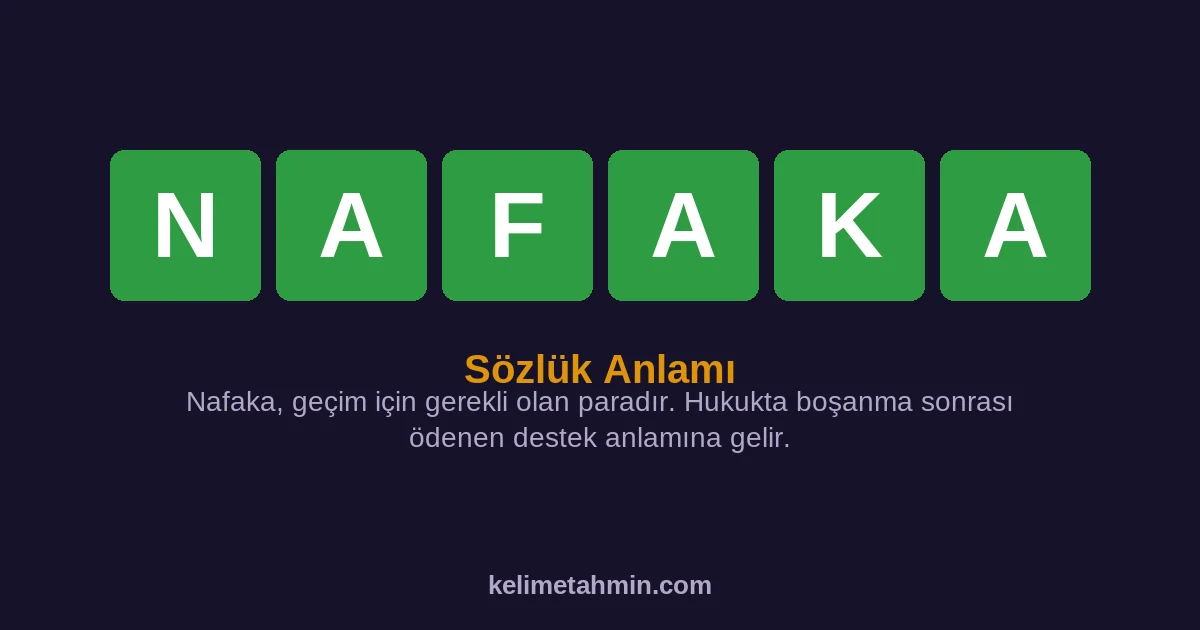 NAFAKA NAFAKA — anlamı ve örnek cümleler