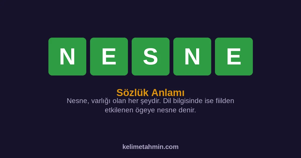 NESNE NESNE — anlamı ve örnek cümleler
