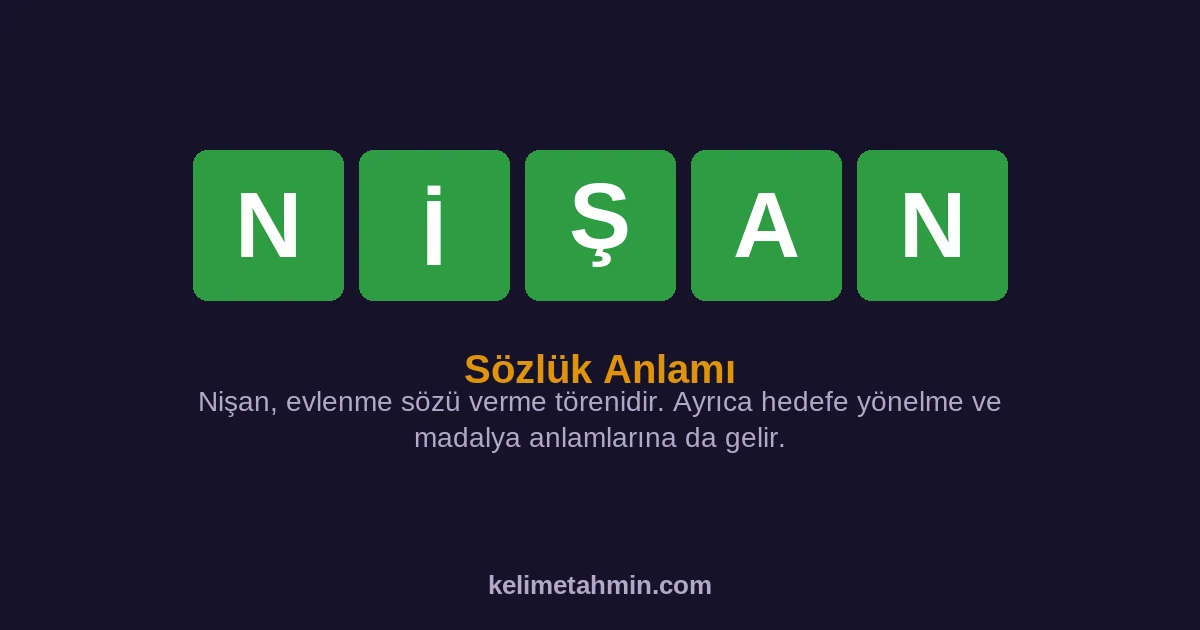 NİŞAN NİŞAN — anlamı ve örnek cümleler