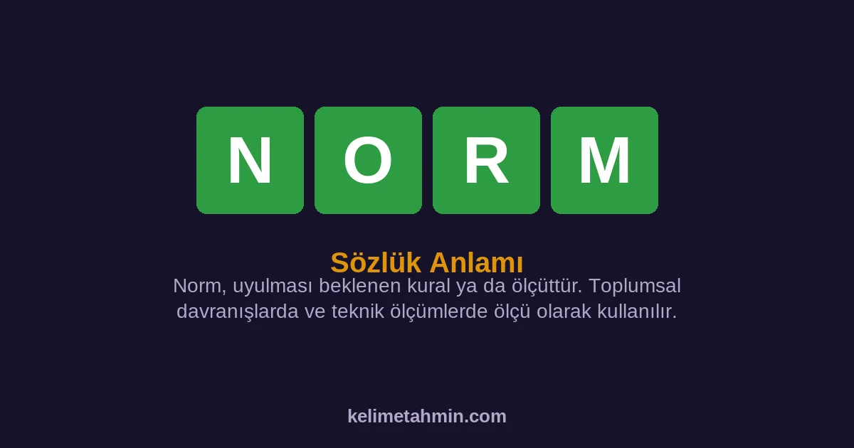 NORM NORM — anlamı ve örnek cümleler