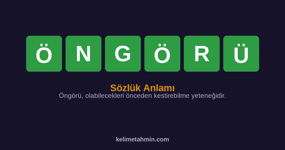 ÖNGÖRÜ ÖNGÖRÜ — anlamı ve örnek cümleler