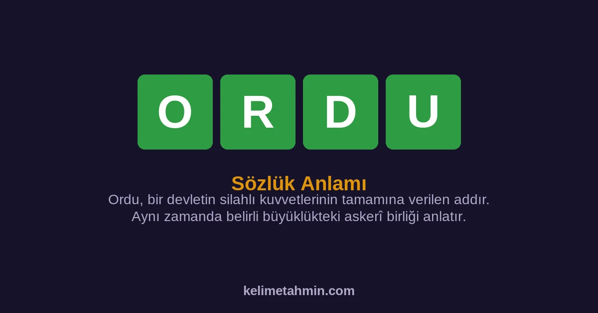 ORDU ORDU — anlamı ve örnek cümleler