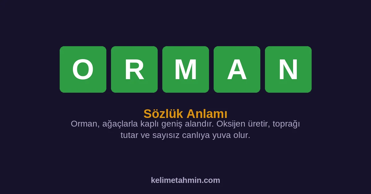 ORMAN ORMAN — anlamı ve örnek cümleler