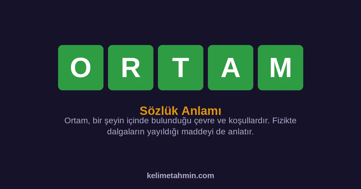 ORTAM ORTAM — anlamı ve örnek cümleler