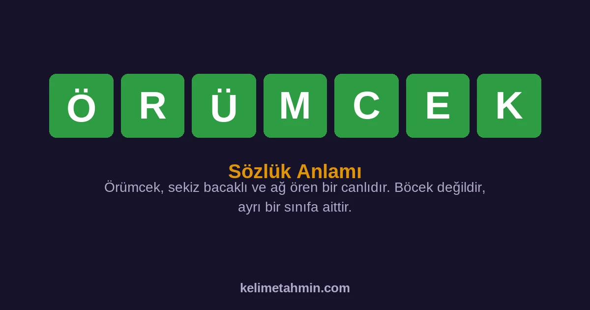 ÖRÜMCEK ÖRÜMCEK — anlamı ve örnek cümleler