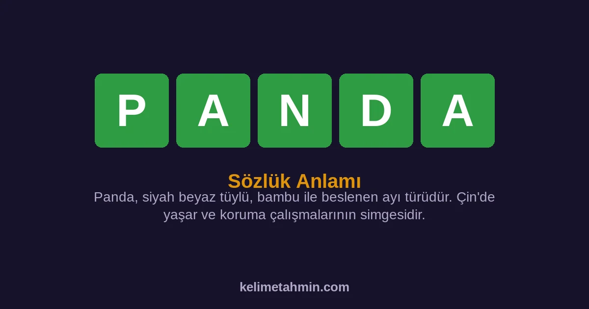 PANDA PANDA — anlamı ve örnek cümleler