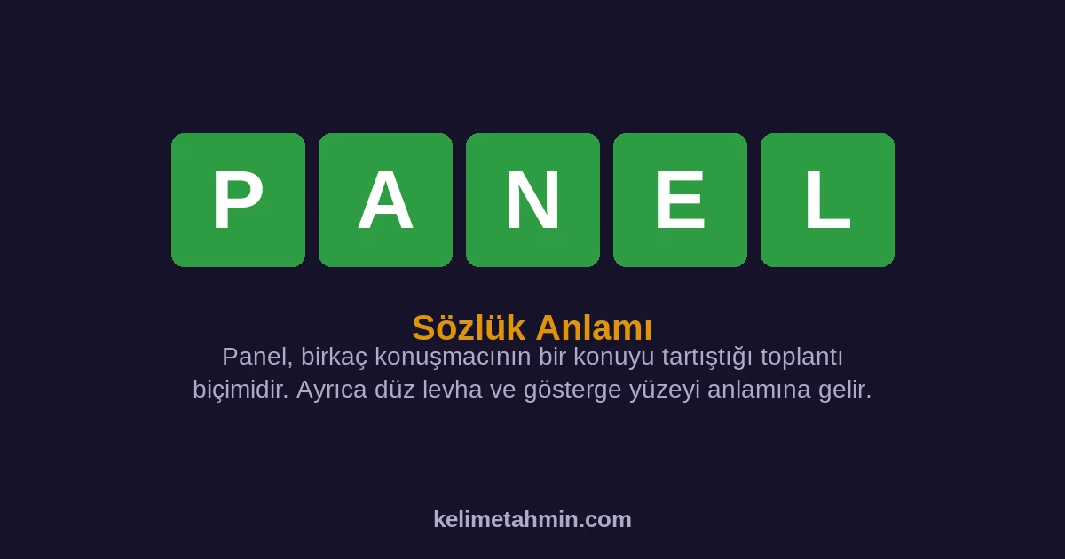 PANEL PANEL — anlamı ve örnek cümleler