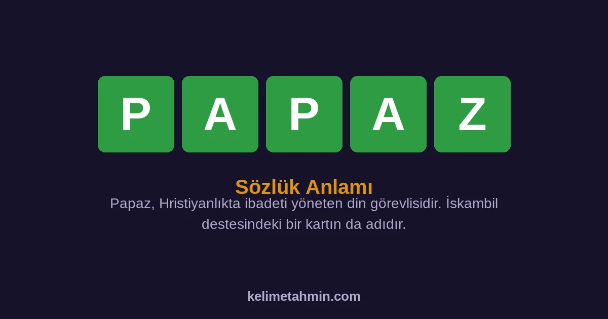 PAPAZ PAPAZ — anlamı ve örnek cümleler