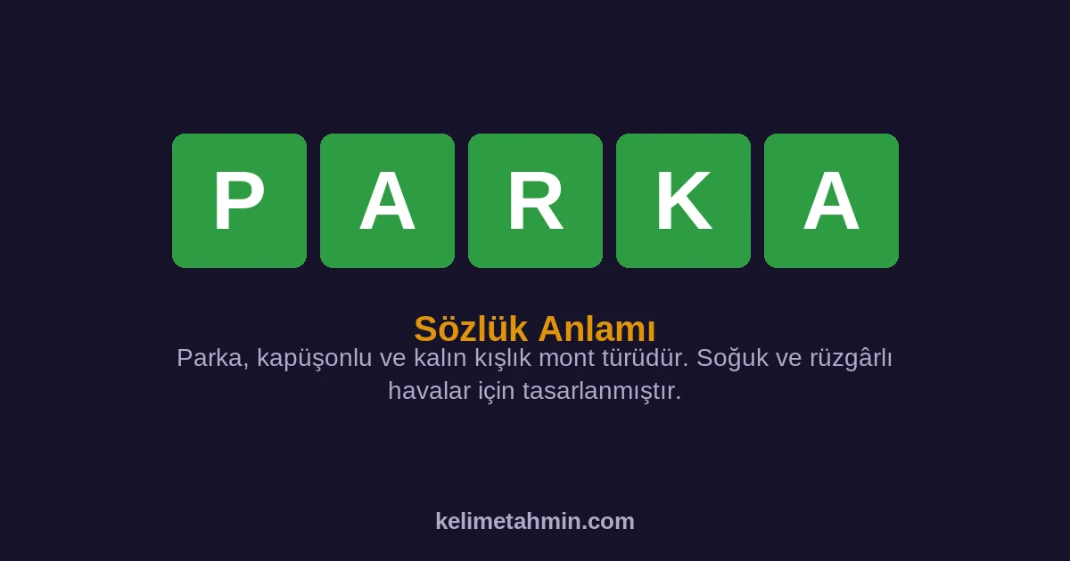 PARKA PARKA — anlamı ve örnek cümleler