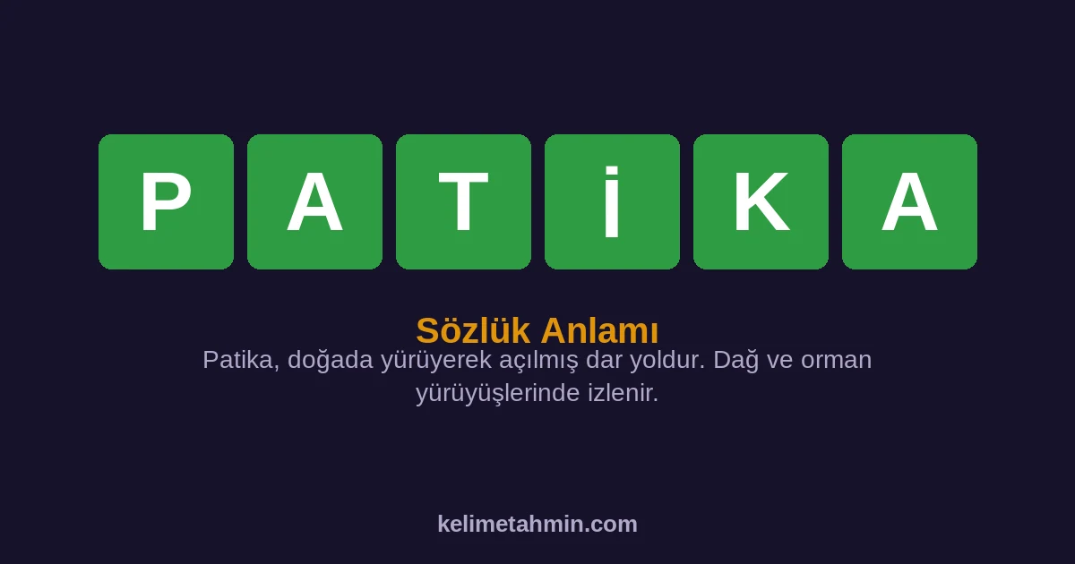 PATİKA PATİKA — anlamı ve örnek cümleler