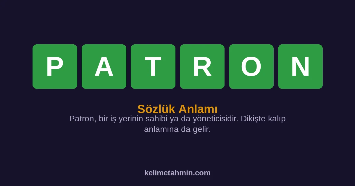 PATRON PATRON — anlamı ve örnek cümleler