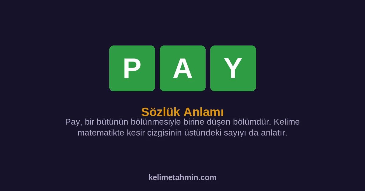 PAY PAY — anlamı ve örnek cümleler