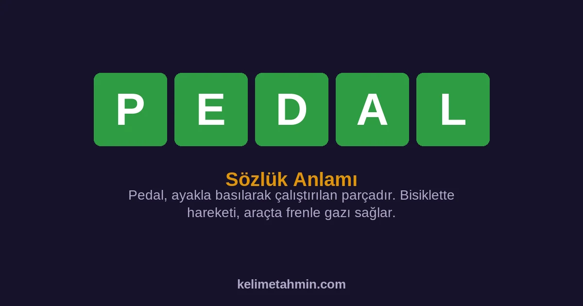 PEDAL PEDAL — anlamı ve örnek cümleler