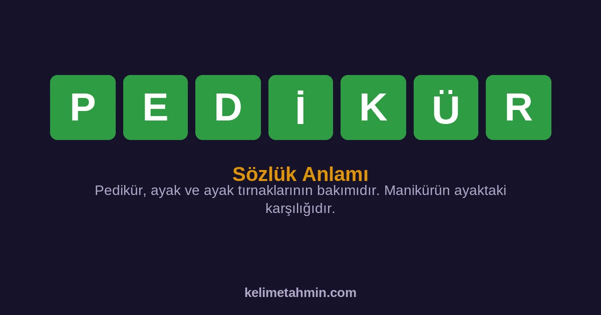 PEDİKÜR PEDİKÜR — anlamı ve örnek cümleler