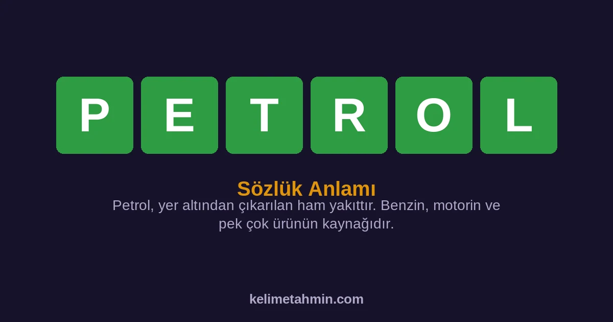 PETROL PETROL — anlamı ve örnek cümleler