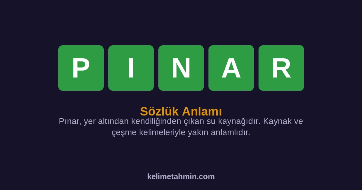 PINAR PINAR — anlamı ve örnek cümleler