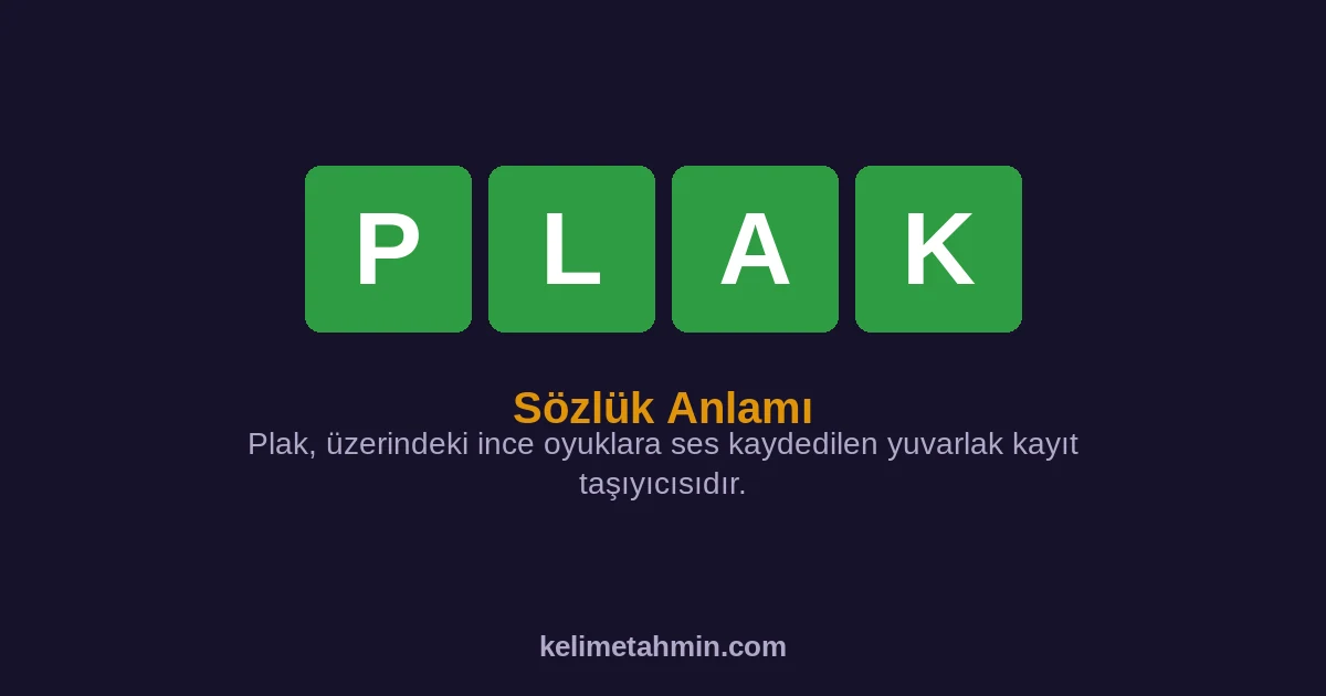 PLAK PLAK — anlamı ve örnek cümleler