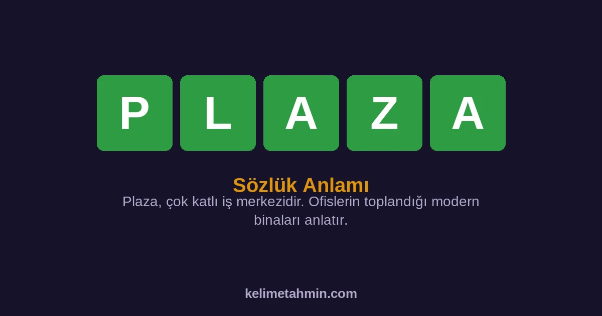 PLAZA PLAZA — anlamı ve örnek cümleler