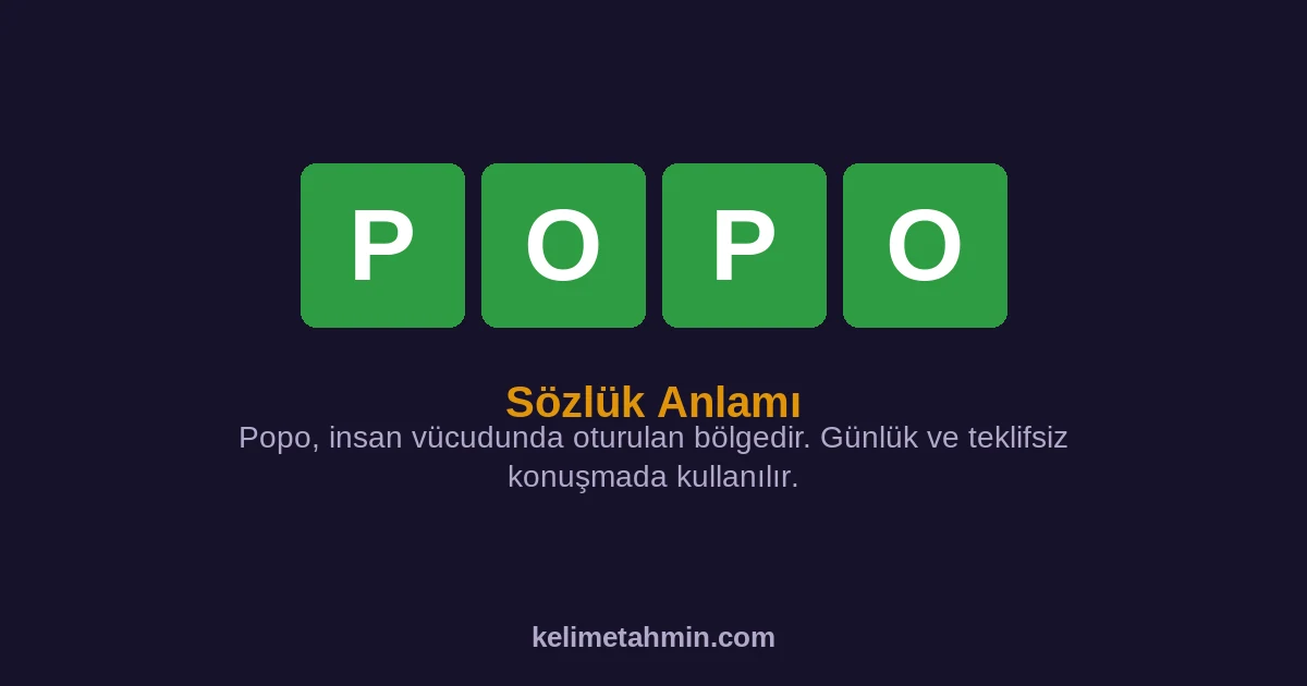 POPO POPO — anlamı ve örnek cümleler