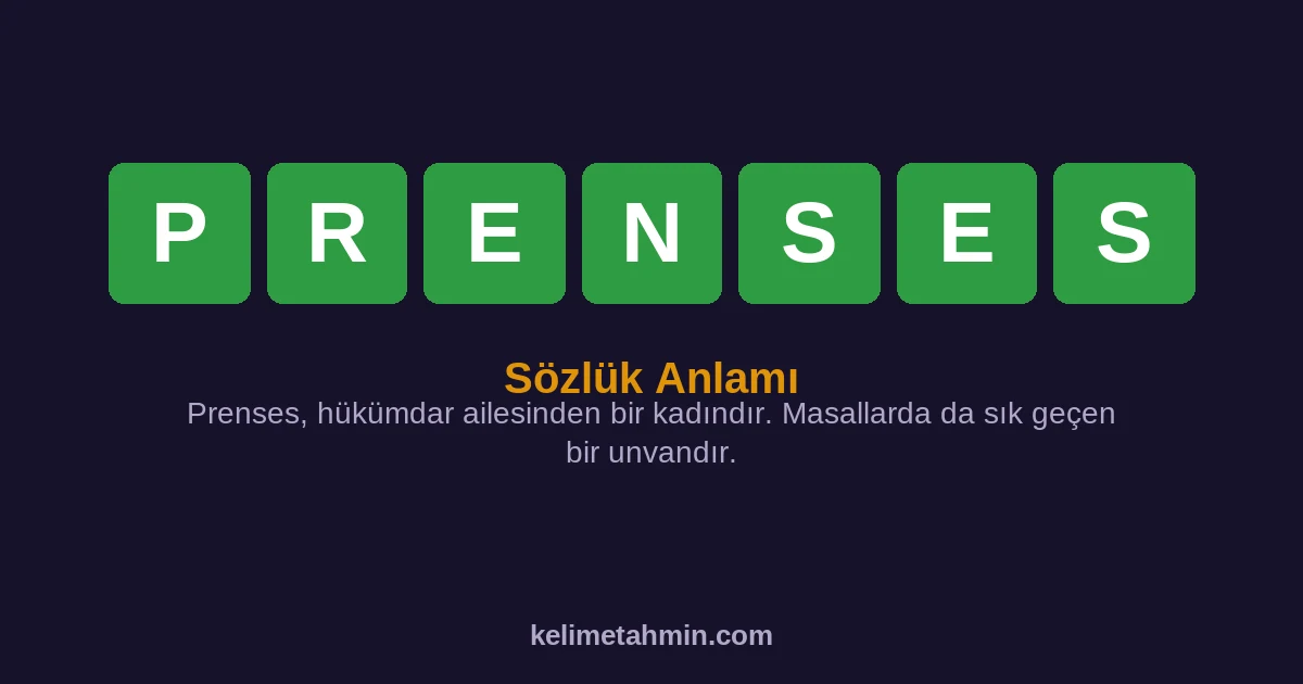 PRENSES PRENSES — anlamı ve örnek cümleler