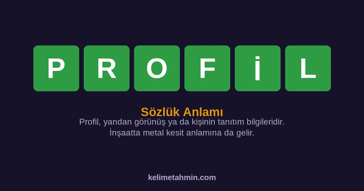 PROFİL PROFİL — anlamı ve örnek cümleler