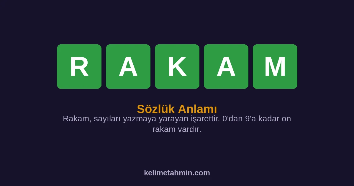 RAKAM RAKAM — anlamı ve örnek cümleler