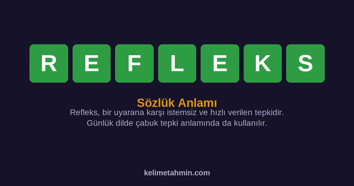 REFLEKS REFLEKS — anlamı ve örnek cümleler