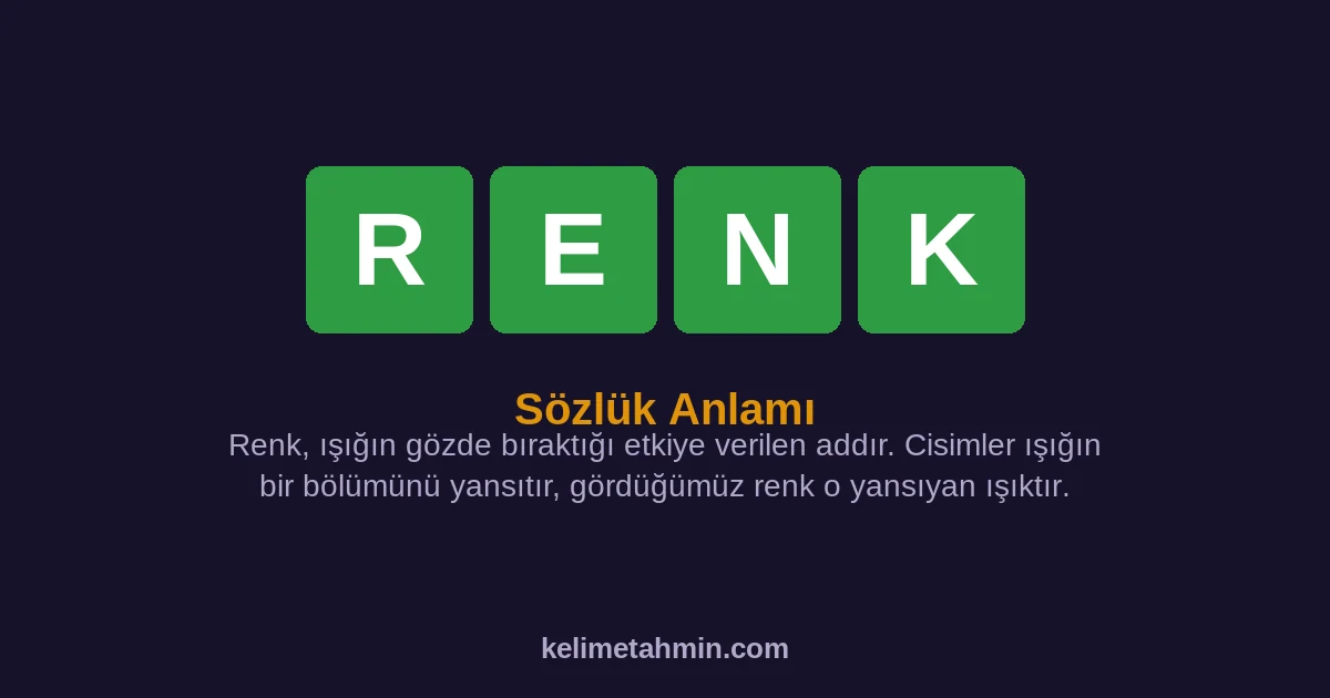 RENK RENK — anlamı ve örnek cümleler