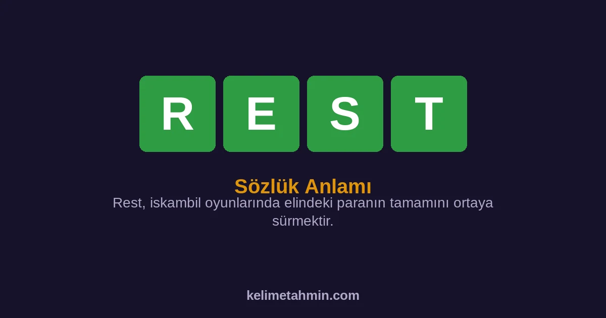 REST REST — anlamı ve örnek cümleler