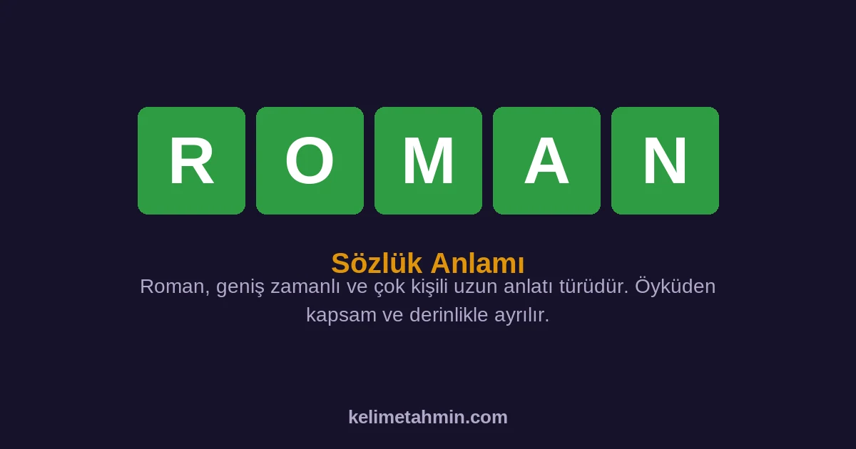 ROMAN ROMAN — anlamı ve örnek cümleler
