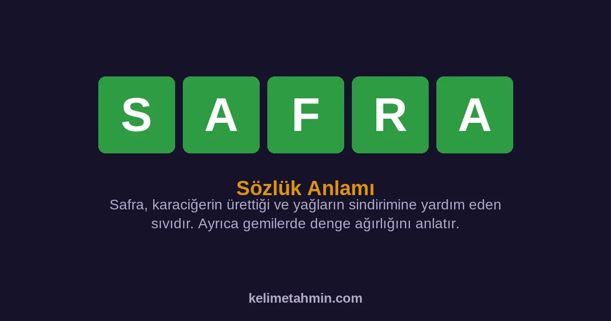 SAFRA SAFRA — anlamı ve örnek cümleler