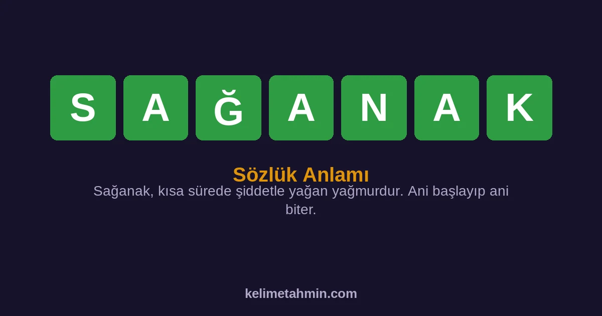 SAĞANAK SAĞANAK — anlamı ve örnek cümleler