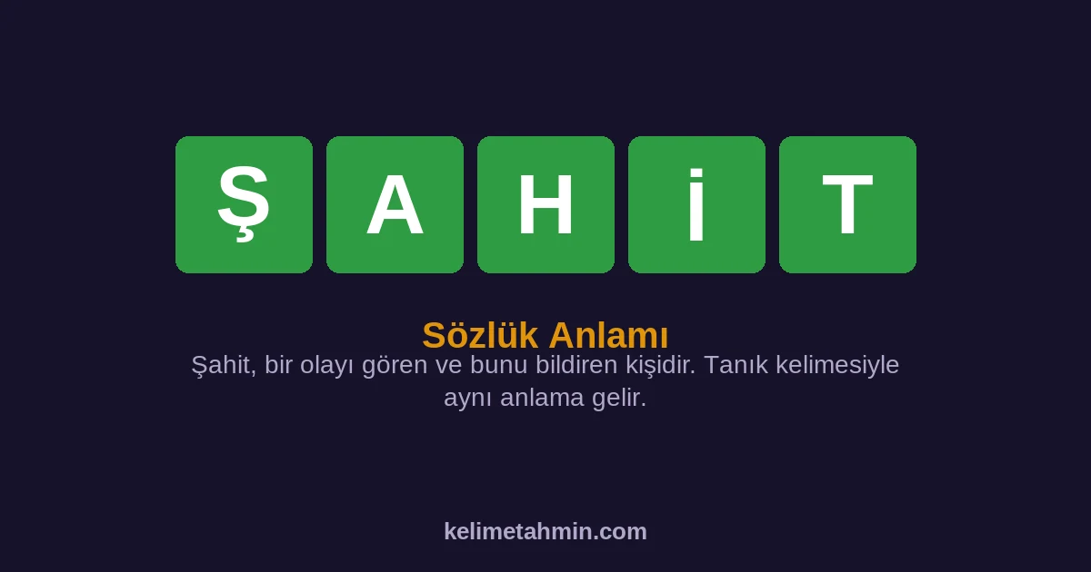 ŞAHİT ŞAHİT — anlamı ve örnek cümleler