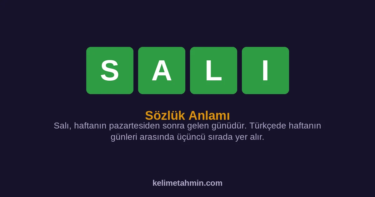 SALI SALI — anlamı ve örnek cümleler