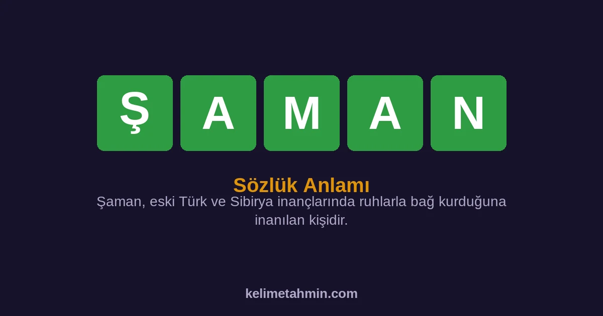 ŞAMAN ŞAMAN — anlamı ve örnek cümleler