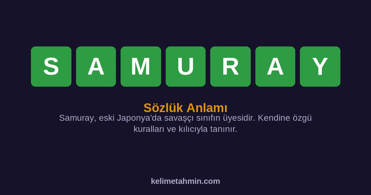 SAMURAY SAMURAY — anlamı ve örnek cümleler