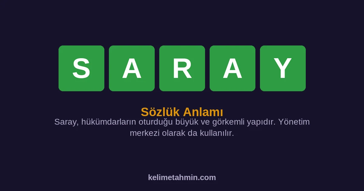 SARAY SARAY — anlamı ve örnek cümleler