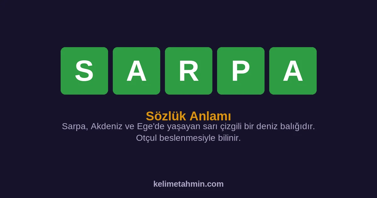 SARPA SARPA — anlamı ve örnek cümleler