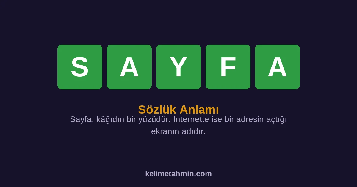 SAYFA SAYFA — anlamı ve örnek cümleler
