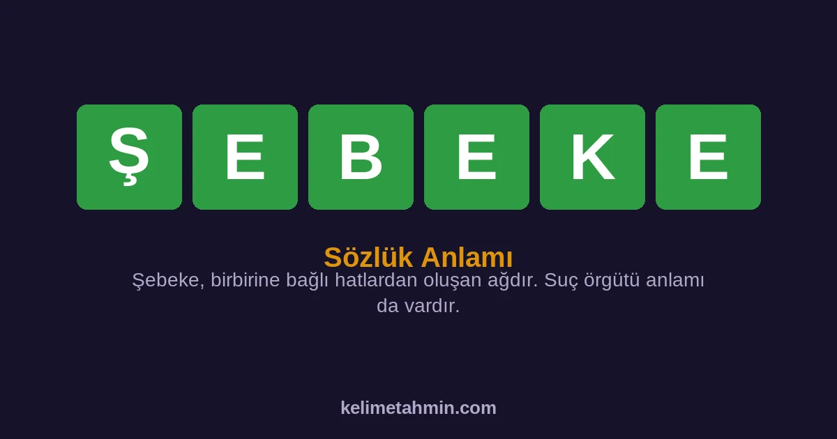 ŞEBEKE ŞEBEKE — anlamı ve örnek cümleler