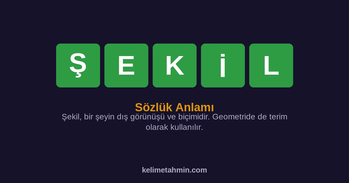 ŞEKİL ŞEKİL — anlamı ve örnek cümleler