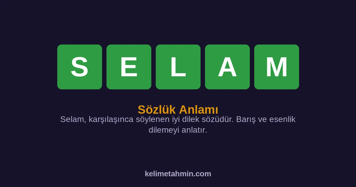 SELAM SELAM — anlamı ve örnek cümleler